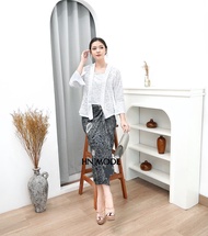 Setelan kebaya kutubaru pendek mix rok lilit / kebaya modern / kebaya kondangan / kebaya pesta