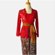 Latest Balinese Bed Sofia Kebaya Suit / Politikaru Kebaya 3 Items (Kebaya, Plisket Skirt, Shawl)