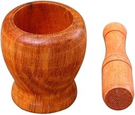 Manual Wood Mortar And Pestle Garlic Spice Mixing Grinding Bowl Set Kitchen Garlic Grinder Tool Kitchen Gadget mortar&amp;pestle (Color : Natural)