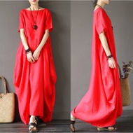 Zanzea Red Maxi Baggy Long Dress