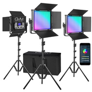 GVM RGB Video Lights with APP Control, 50W Full Color Studio Video Lighting Kit, Led Video Lights fo