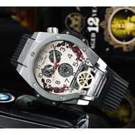 Jason Statham MP Men Big Dial Watch Fashion Silicone Quartz Watch Stainless Steel Waterproof