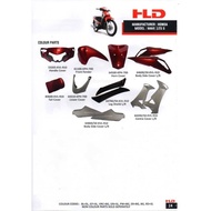 BODY SET HONDA W125S - WAVE 125S WAVE125S FIRST MODEL COVERSET FRAME COLOR PARTS RED BLACK BLUE BODY