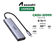 UGREEN 6-IN-1 USB-C HUB 4K60HZ 10GBPS PD100W UG-CM511-35999
