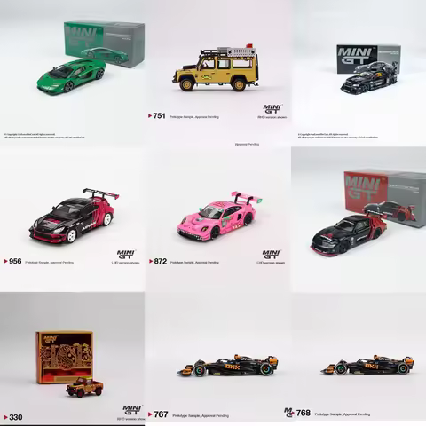 MINI GT 1:64 Porsche 911 GT3 R Roxy MCL60 #4 Lando Norris 2023 F1 Japanese GP 2nd Place Alloy Car Mo