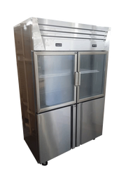 4 DOOR UPRIGHT COMBI FREEZER & CHILLER Glass Showcase (Piping System)