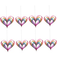 8pcsHeartShapePendantValentine'sDayPaperGarlandWeddingHangingOrnamentforValentine'sDayWeddingPartyDe