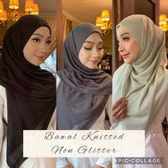 SCHALS - Tudung Bawal Knitted (non glitter) Plain & 2 tone warna.