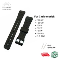 Watch Strap suitable for Casio F-105W F-106W F-28W F-91W F-93W F-94WA FLB-91W PU 18mm