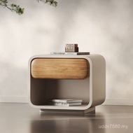 Italian Minimalist Creative Solid Wood Bedside Table Designer Lonely Style Storage Cabinet Household