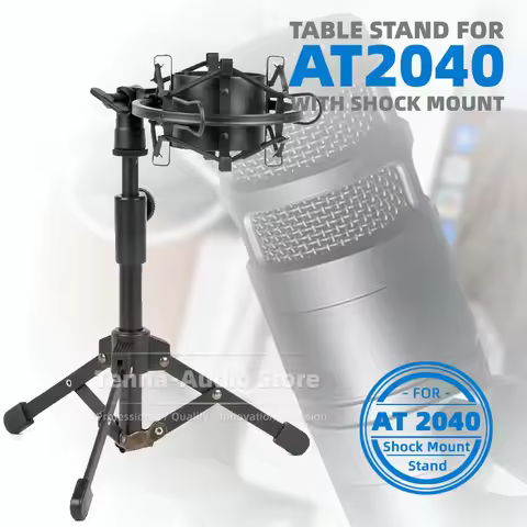 For AUDIO TECHNICA AT 2040 AT2040 Microphone Desktop Stand Shock Mount Anti Vibration Table Desk Tri