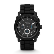 Fossil Men's Machine Chrono Black Dial Silicone Watch FS4487