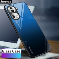 For OPPO Reno 11 Pro 5G Phone Case Casing Tempered Glass Protective Film Glossy Gradient Protective Cases Hard Back Cover For OPPO Reno11 5G 11F