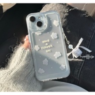 Tpu Shockproof blue littie Flower aesthetic soft Case hp OPPO A3x reno 11f A60 reno 12 11 pro plus 1