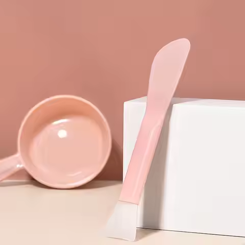 2Pcs Silicone Face Mask Brush Pink Miss Mud Applicator Travel Size Durable Safe Lightweight Portable