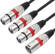 SiYear XLR Splitter Cable 3 Way - 1 XLR Male to 3 Female Patch Y Cable Balanced Microphone Splitter 