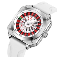 SKMEI 9379 Casino Roulette Poker Dial Octagon Case Silicone Strap Quartz Wristwatch Unique Gambling 