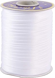 KISSITTY 73 Yards White Bias Tape 5/8 Inch Single Fold Bias Binding Tape Single Face Satin Ribbon fo