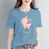 Virgo women's distro t-shirt, short-sleeved top, 100% combed cotton t shirt cotton 100% t shirt cott