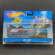 Hot Wheels 1:64 #28 Scale Rig Dog Gold Transporter Vehicle With Car 24 ours hours trailer truck Le M