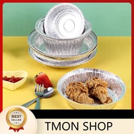 10pcs Round Foil Trays Flan Foil Food Container Silver Foil Aluminum Foil Plates