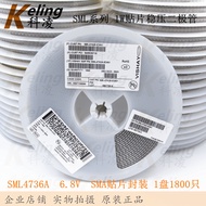 Authentic SMA Surface Mount Voltage Regulator Diode SML4736A 6V8 6.8V Voltage Regulator 1Disk1800Onl