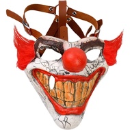 Topeng Badut Halloween Topeng Badut Manis Menakutkan untuk Dewasa, Topeng Kostum Berpintal Seram yan