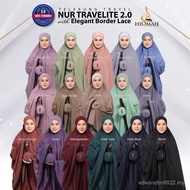 NUR TRAVELITE 2.0 SERIES by TELEKUNG HIQMAH Telekung Travel Material Nylon Korea with Border Lace, C