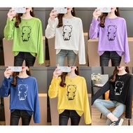 [AMYGO] Baju T Shirt Perempuan Lengan Panjang Women Long Sleeve Wanita Murah Baju T Shirt Perempuan Lengan Panjang T-shi