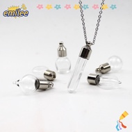 EMILEE Glass Bottle Necklace, Transparent Glass with Chain Wishing Bottle, DIY Fillable Keepsake Mem