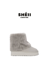 รองเท้าบูทสั้น Sheii Iceland Love ผ้าขนแกะ รุ่น Lined ขนมิงค์ บุขนสั้นสำหรับผู้หญิง รองเท้าบูทสำหรับ