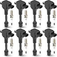 8PCS Ignition Coil Pack with 8PCS Iridium Spark Plug Compatible with Nissan Titan Pathfinder Armada 