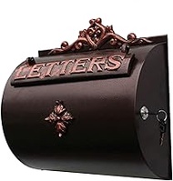 Metal Mailbox with Lock Post Box Vintage Outdoor Wall Mount Drop Box Vertical Outdoor Letter Box 3×5