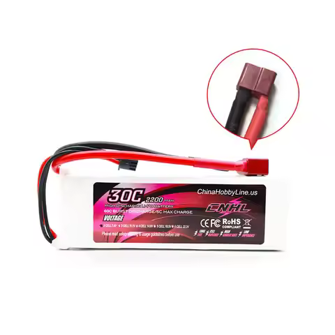 CNHL 2S 7.4V Lipo Battery 2200mAh 30C With T Deans XT60 Plug for FPV Quadcopter Drone Airplane Helic