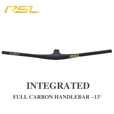 RSL 13 Degree Integrated MTB Carbon Cockpit T1000 Mountain Bike Handlebar XC Flat Bar with 13° Stem 