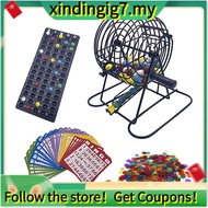 【】Deluxe Bingo Game Set with 6 Inch Bingo Cage, Bingo Master Board,75 Colored Balls , 50 Bingo Cards