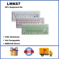 LMK67 Wireless Mechanical Keyboard Kit 65% Aluminum RGB Light Hot Swappable Custom Keyboard Support QMK/VIA