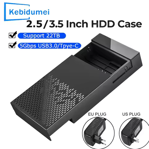 HDD Case 2.5/3.5 External Hard Drive Enclosure HDD SSD Support 22TB Max SATA To USB 3.0 2.0/Type C H