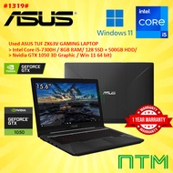 #1319 *Used / Second Hand / ASUS TUF ZX63V Gaming Laptop 7TH I5-7300H 8GB 128SSD 500GB GTX1050 W11 1