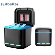 3-Channel Battery Charger with Type C Cable Battery Charger Station Fast Charging Charger for GoPro 