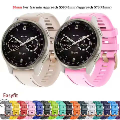 20mm Smart Watchbands For Garmin Approach S50 43mm S70 42mm Fenix 8 43mm 7S Pro 6S 5S Quick Release 