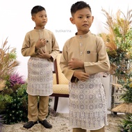 Baju Melayu Budak Lelaki Kanak Kanak Bayi Baby warna Nude Brown Coklat Cair umur 6m-12y