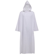 Mass Alb Catholic Priest Vestments Solid Clergy  Hooded Robe For Man White