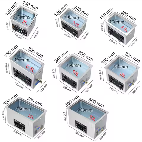 Ultrasonic Bath 60W-900W 0.8L 2L 3L 4L 6L 10L 15L 22L 30L Heater Timer Stainless Steel Basket Ultra 