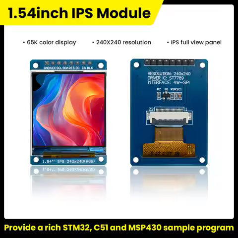 1.54 inch TFT Screen IPS Full-view Display 240*240 ST7789 Driver 65K Color Screen 4-wire SPI Serial 