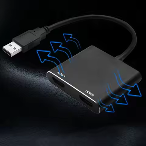 USB 3.0 To HDMI USB To Dual HDMI Converter One To Two Extended Converter USB To HDMI Adapter Aluminu