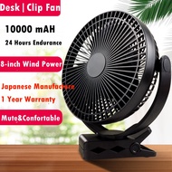 10000 mAh Portable Fan Strong Wind Usb Fan,8-inch Rechargeable Desk Fan Desk Stroller Fan Or Clip  s