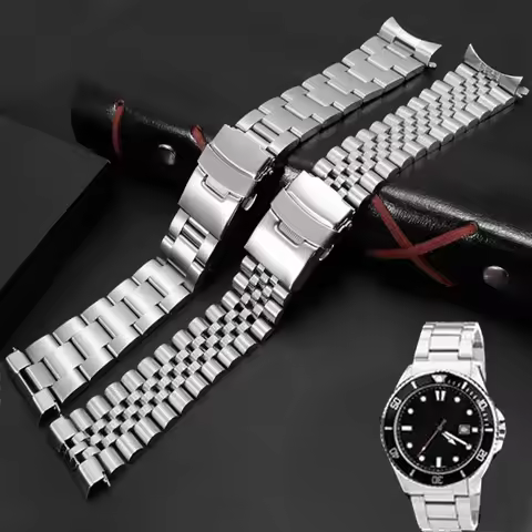 Jubilee Diving Stainless Steel watch Strap For Casio Duro MDV106-1A Mdv107-1A Curved End Metal Wrist