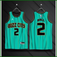 ⊕  ◛ LAMELO BALL#2 Buzz City Mint Charlotte Hornets Jersey | City Edition Jersey | Full Sublimation