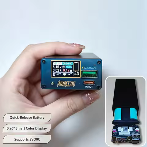 DIY 10000mAh Power Bank Case Aluminum Alloy Solder-Free PD 45W Input 65W Output Fast Charge Mini Por